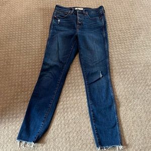 Madewell 10” High Rise Skinny Jeans Button Front Medium wash